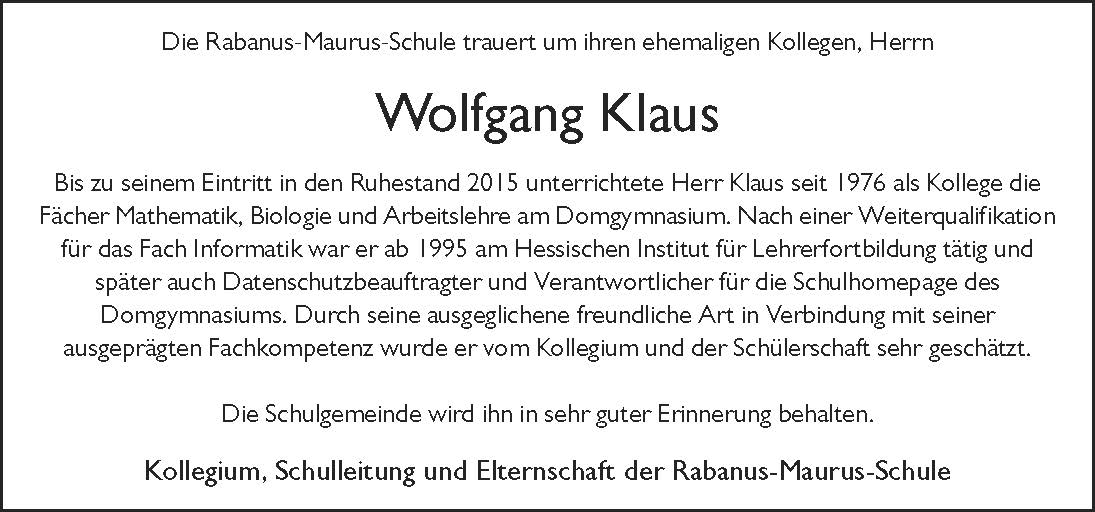 NR Wolfgang Klaus